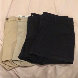 4 pairs of Old Navy shorts (2 Khaki) (2 black)